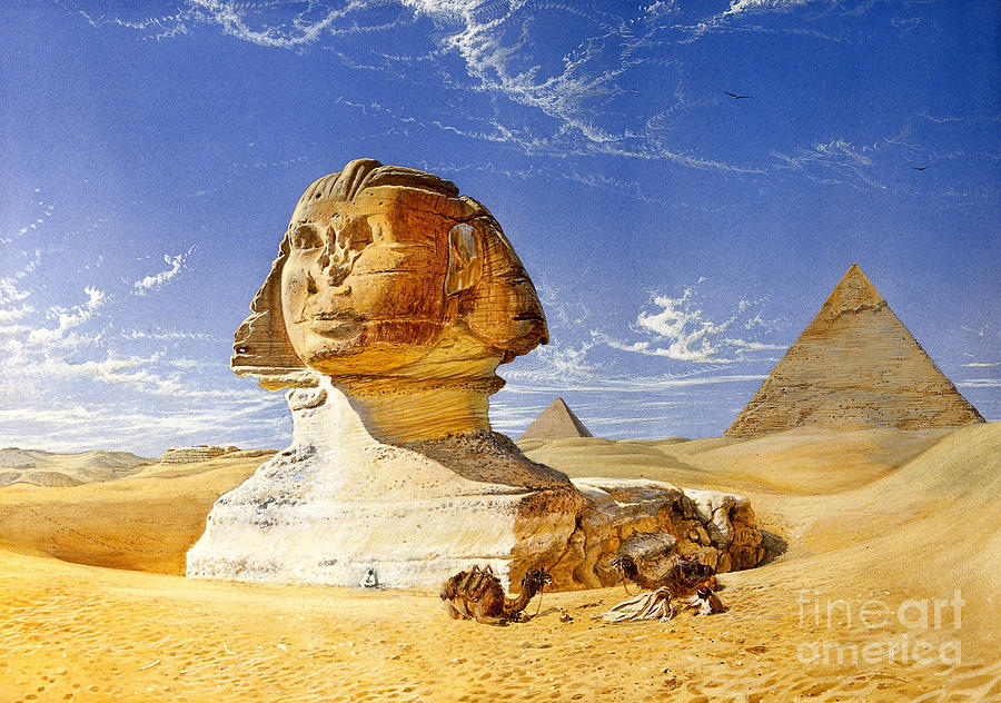 Great Sphinx And Pyramids, Giza, Egypt Photograph by Wellcome Images