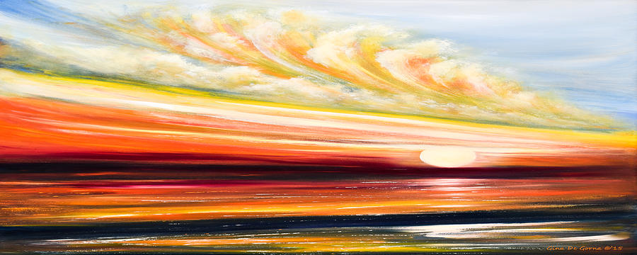 Great Spirit - Panoramic Sunset Painting by Gina De Gorna