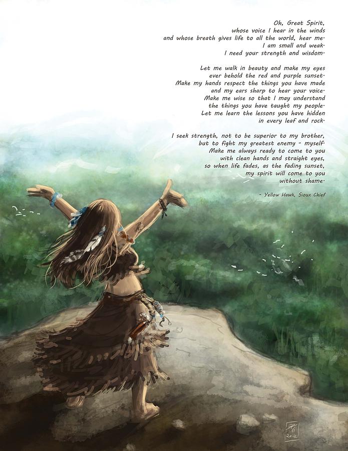Native American Painting - Great Spirit Prayer by Brandy Woods