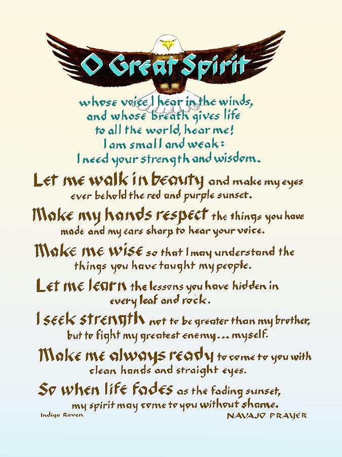Great Spirit Prayer Drawing by Jacqueline Shuler