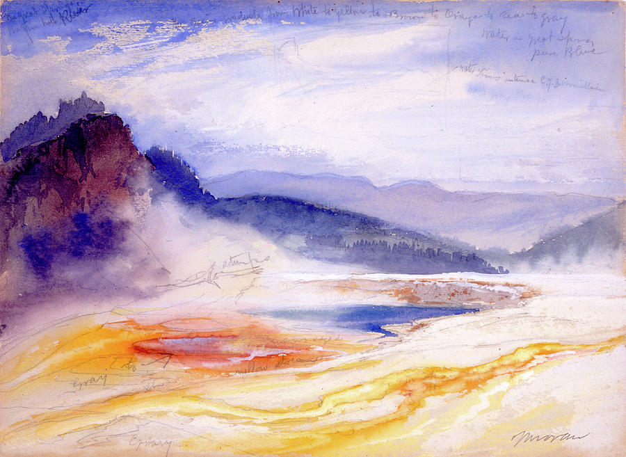 Moran Painting - Great Springs Of The Fire Hole River by Thomas Moran Moran Painting - Great Springs Of The Fire Hole River by Thomas Moran