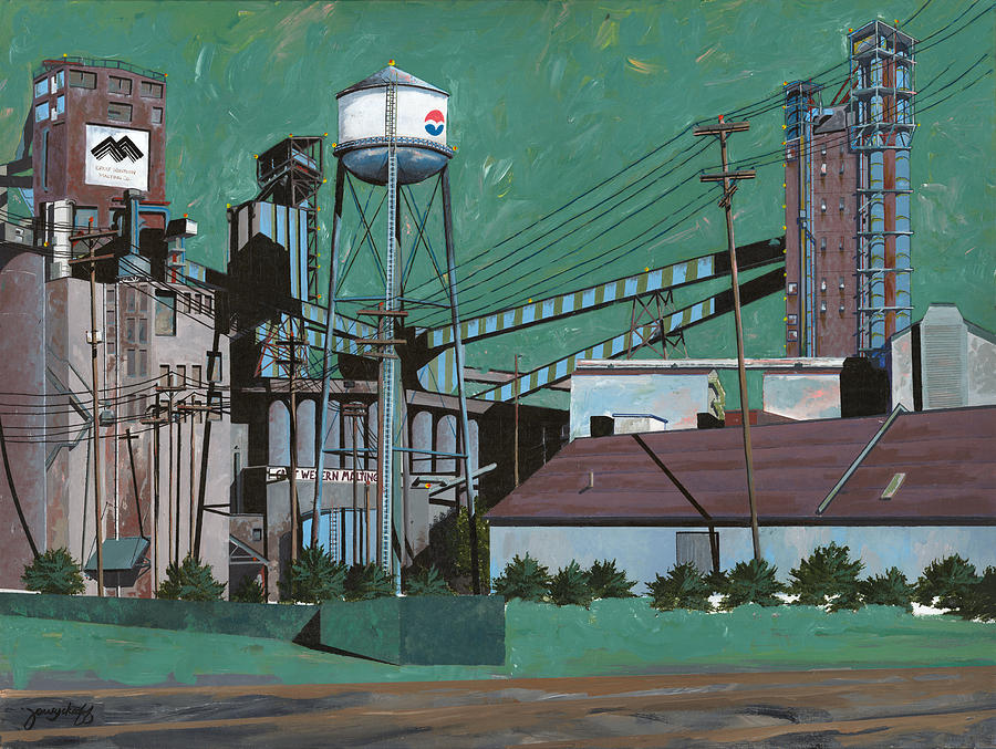 Industrial Painting - Great Western Malting by John Wyckoff