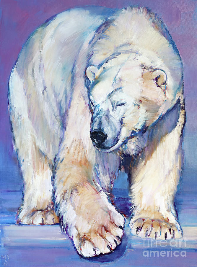 Polar Bear Painting - Great White Bear by Mark Adlington