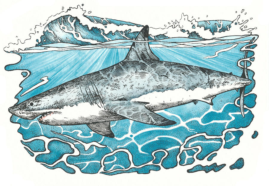 Great White Mixed Media by Bill Flowers