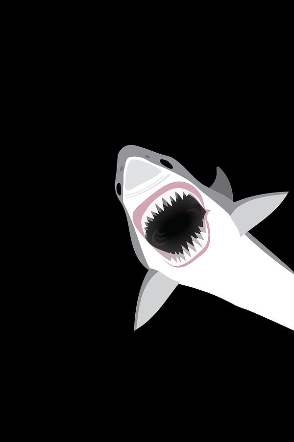 Sharks Digital Art - Great White Shark by Antique Images  