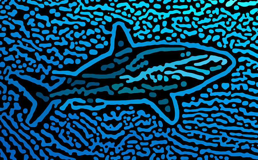 Great White Squiggle Digital Art by Chris Butler