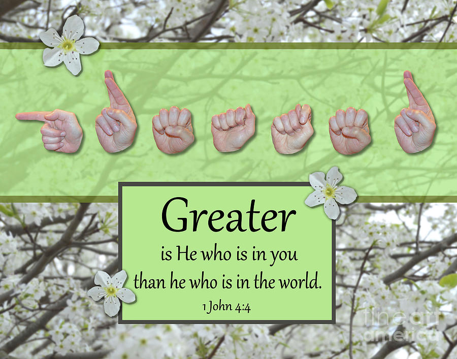 Christian Photograph - Greater Is He by Masters Hand Collection Christian Photograph - Greater Is He by Masters Hand Collection
