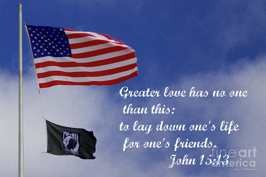 Greater Love American Flag POW MIA Flag Art Photograph by Reid Callaway