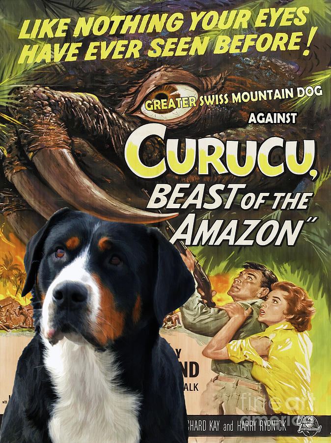 Greater Swiss Mountain Dog Art Canvas Print - Curucu Movie Poster Painting by Sandra Sij