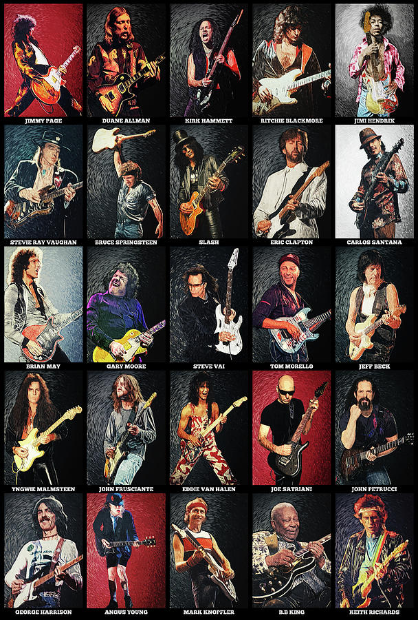 Guitar Digital Art - Greatest Guitarists Of All Time by Zapista OU