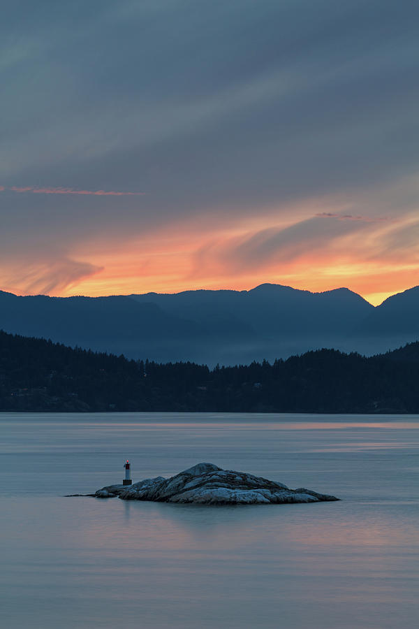 Grebe Islets Howe Sound Sunset Photograph by Michael Russell