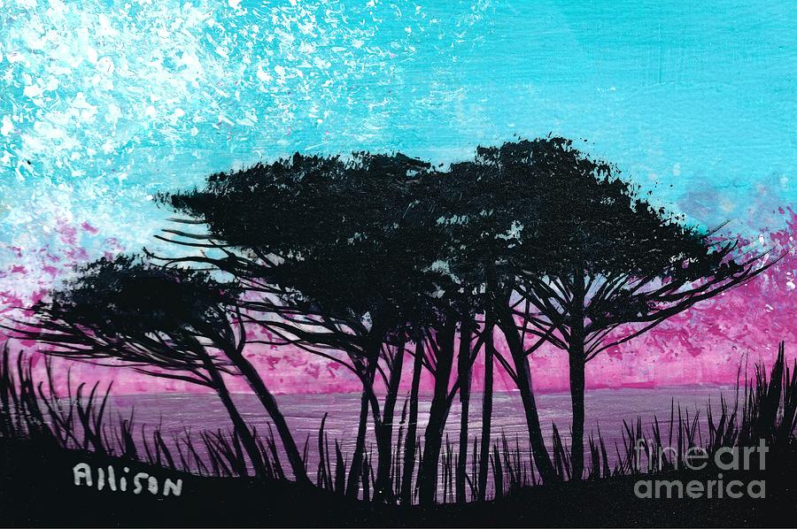 Grecian Sunset Painting by Allison Constantino