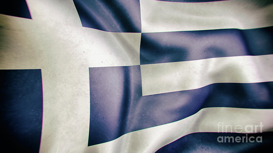 Flag Digital Art - Greece flag 3d rendering by Giordano Aita