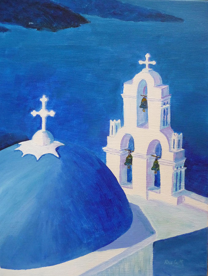 Greece Scene -Church Painting by Rae  Smith