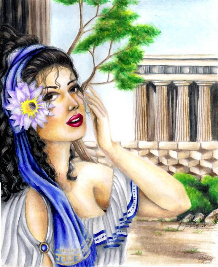 Greecian Lotus Drawing by Scarlett Royale
