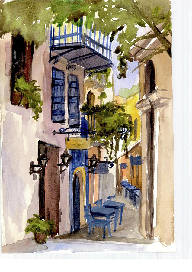 Greek afternoon Painting by Oana Godeanu