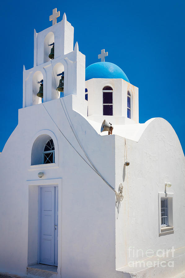 Greek Photograph - Greek Chapel by Inge Johnsson