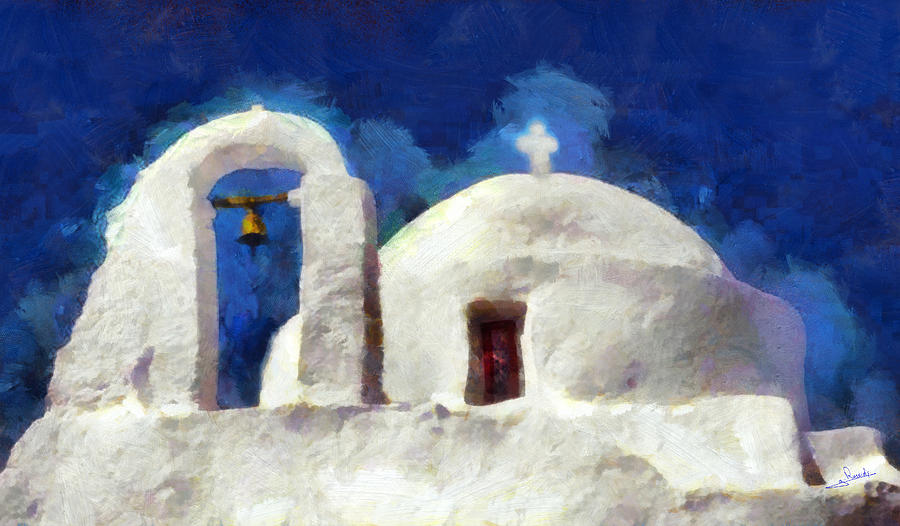 Greek church 11 Painting by George Rossidis