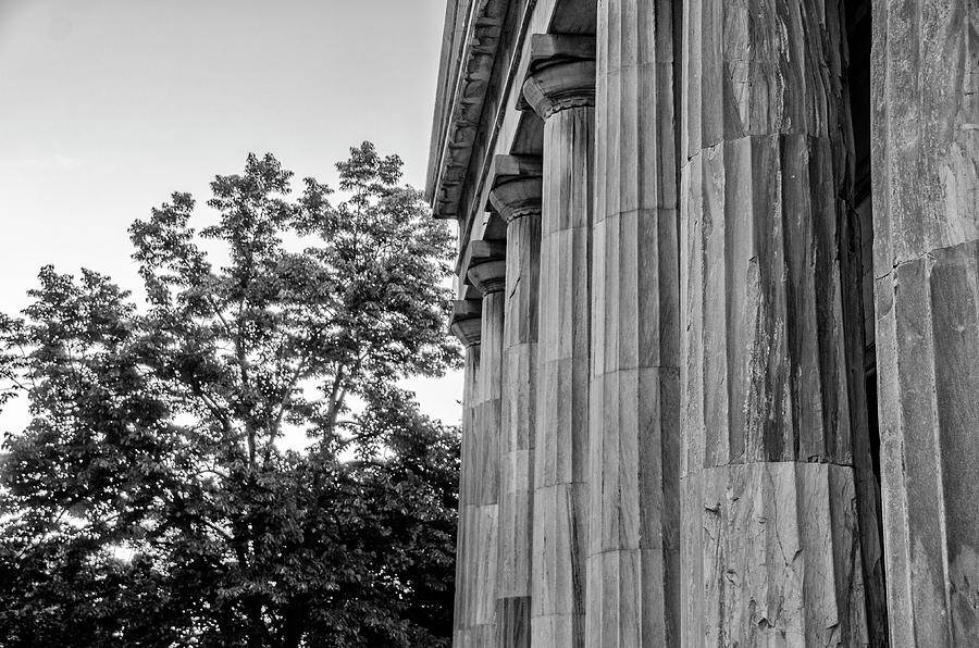 Greek Columns - Second Bank of the United States in Black and Wh Photograph by Bill Cannon