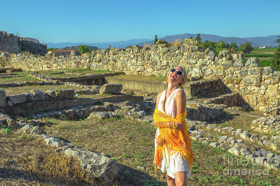 Greek dress in Archaeological Site Photograph by Benny Marty