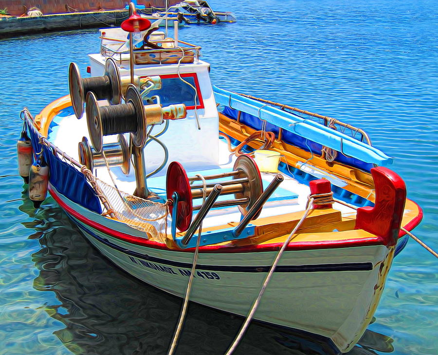 Greek Fishing Boat Photograph by Andreas Thust