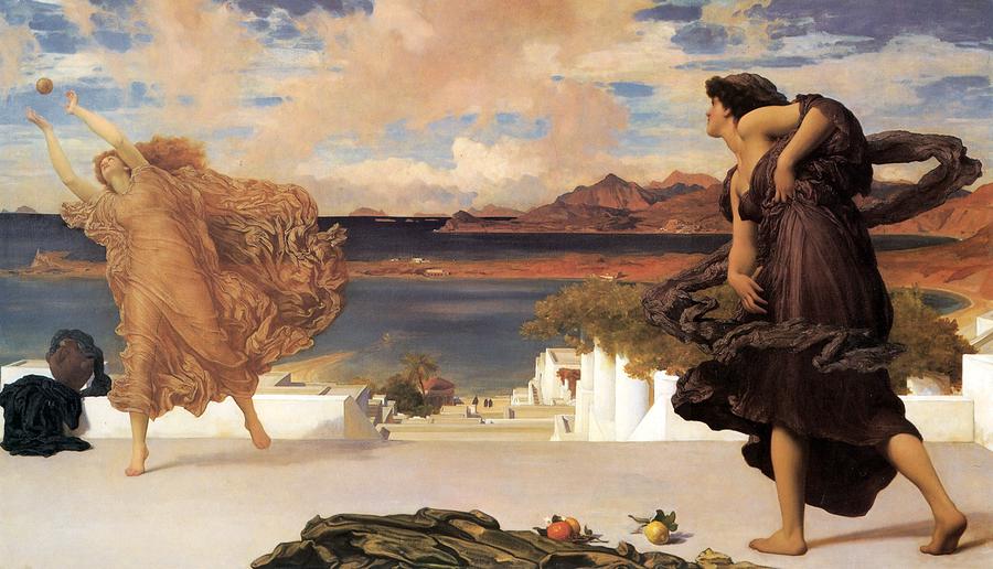 Greek Girls Playing At Ball , Frederic Leighton Painting by Celestial Images