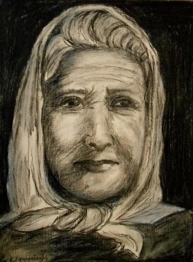 Greek Grandmother Painting by Konstantinos Charalampopoulos