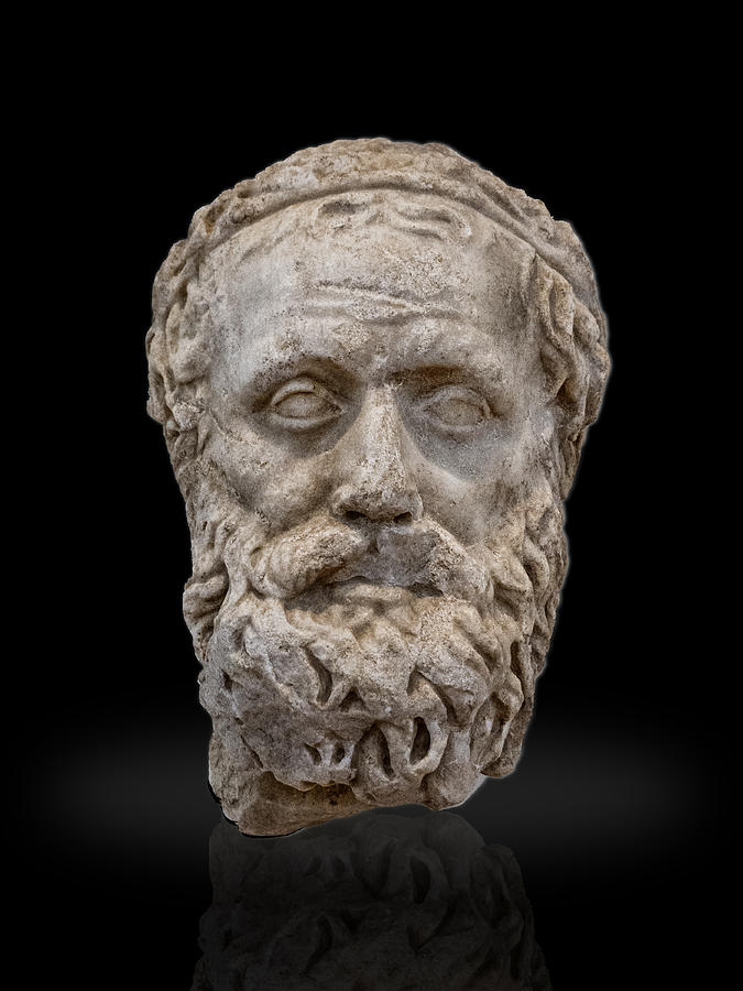 A marble bust of Aeschylus. A great poet and dramatist. Photograph by Gary Warnimont
