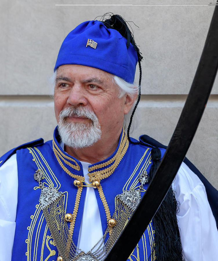 Greek Independence Day NYC 4_20_2018 Man in Traditional Dress Photograph by Robert Ullmann
