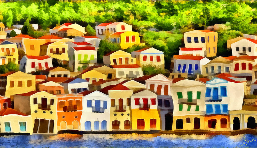 Greek island 27 Painting by George Rossidis