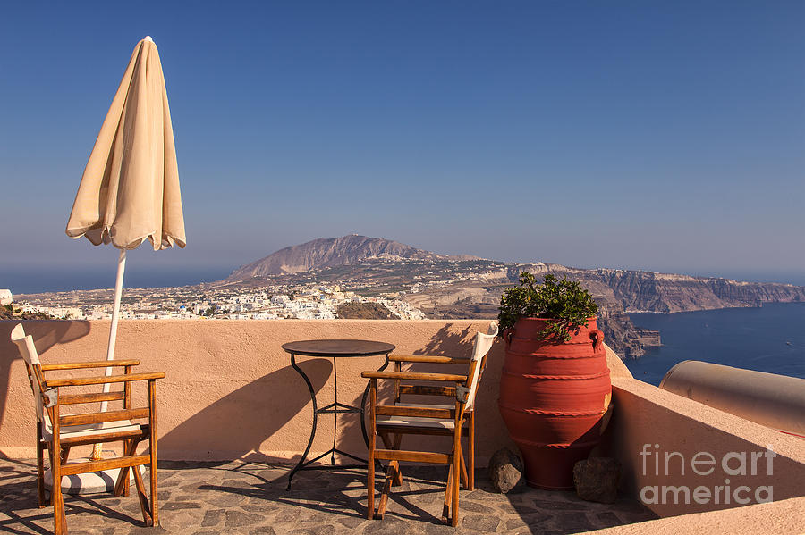 Greek island terrace Photograph by Sophie McAulay