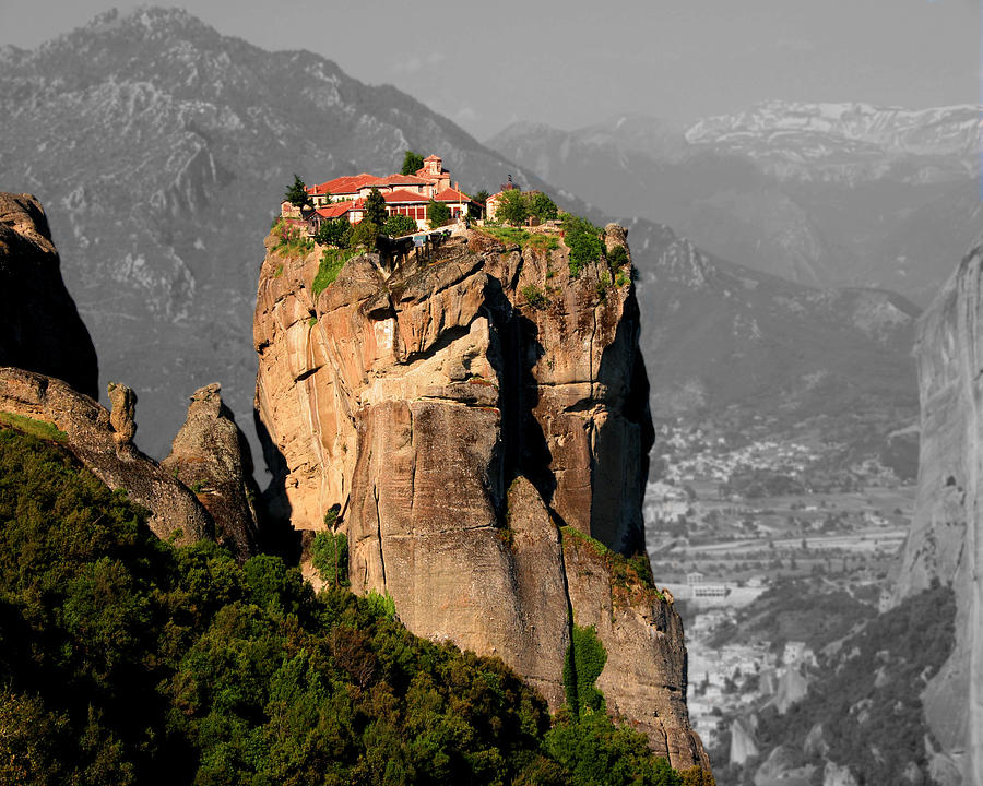 Greek Photograph - Greek Monastery by Jim Kuhlmann