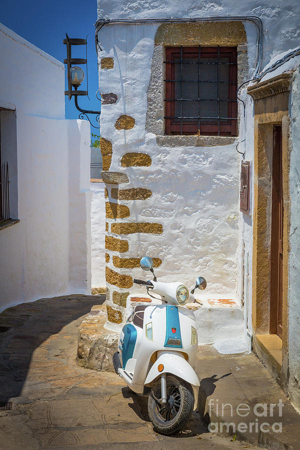 Greek Photograph - Greek Scooter by Inge Johnsson