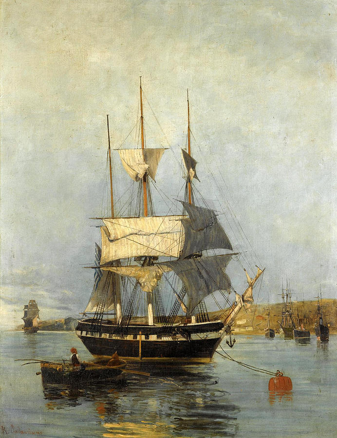 Boat Painting - Greek Ship by Konstantinos Volanakis