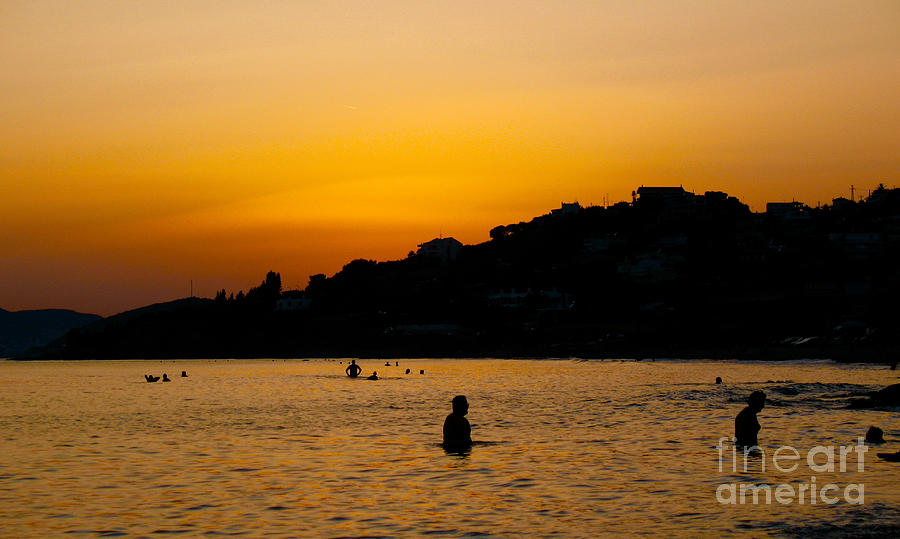 Greek Sunset and Silhouettes Photograph by Jason Freedman