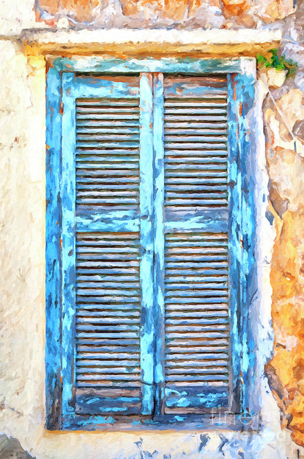 Greek Window Digital Painting Photograph by Antony McAulay
