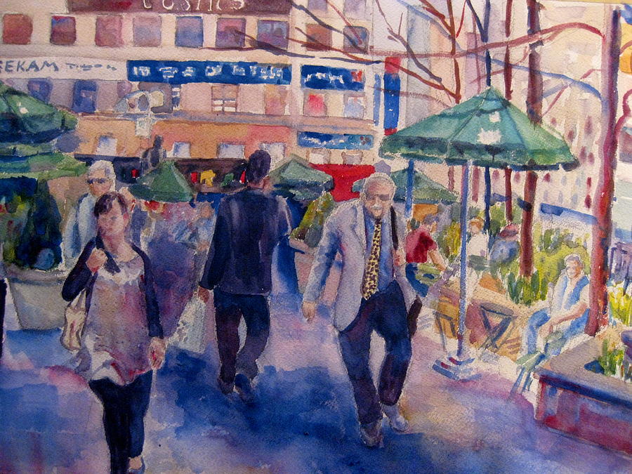 Umbrella Painting - Greeley Square by Joyce Kanyuk