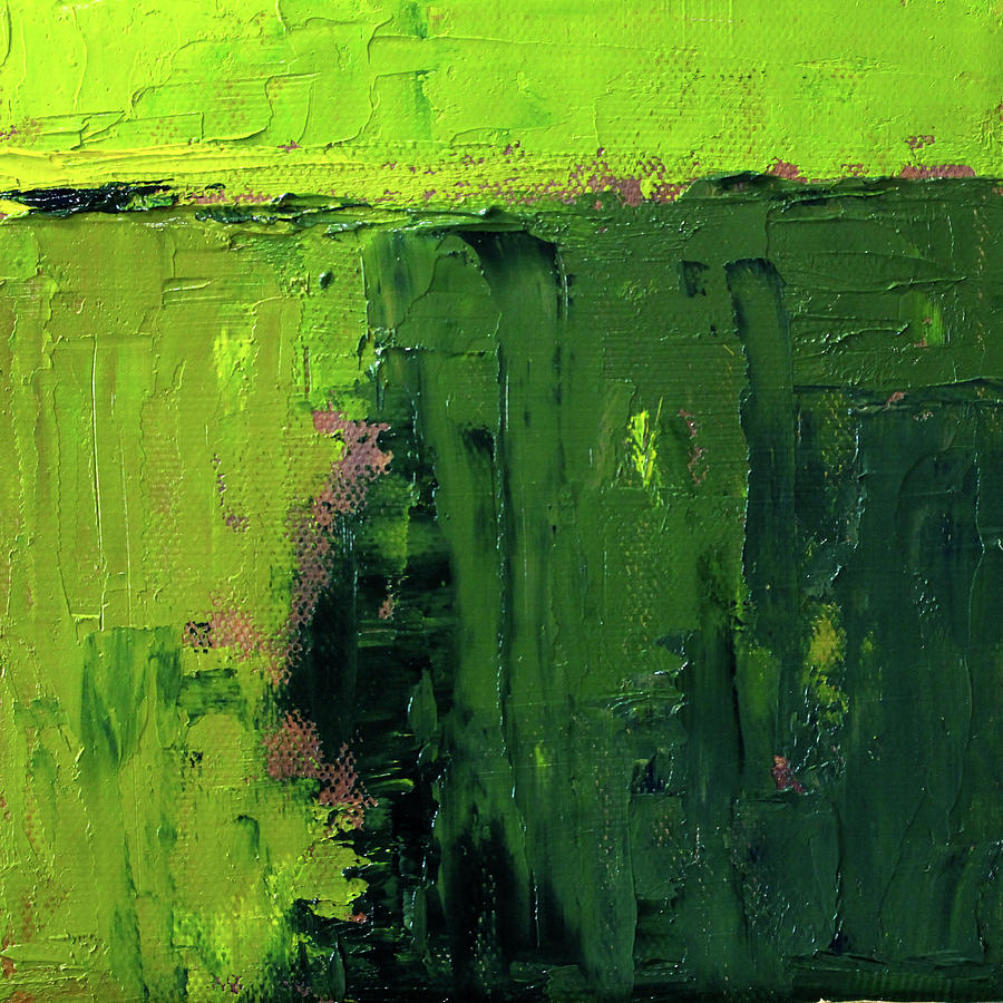 Green Abstract Painting by Nancy Merkle