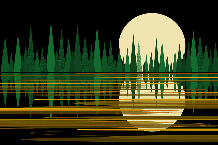 Green Abstract Reflected Landscape Digital Art by Val Arie Green Abstract Reflected Landscape Digital Art by Val Arie
