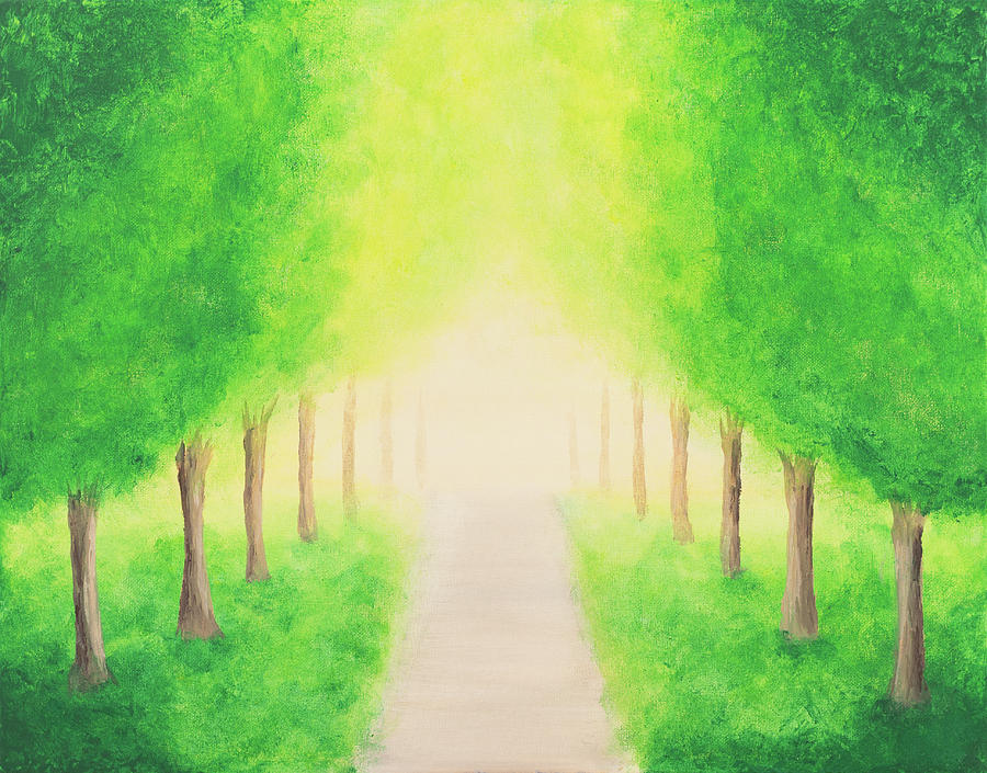 Spring Painting - Green Alley by Iryna Goodall