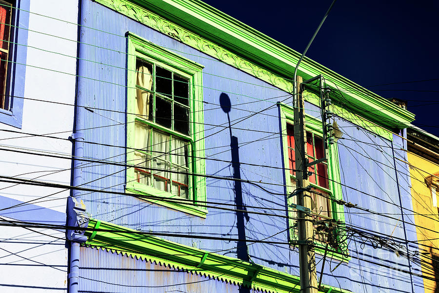 Green and Blue in Valparaiso Chile Photograph by John Rizzuto