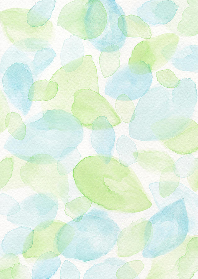 Jungle Painting - Green and Blue Leaves by Kathleen Wong