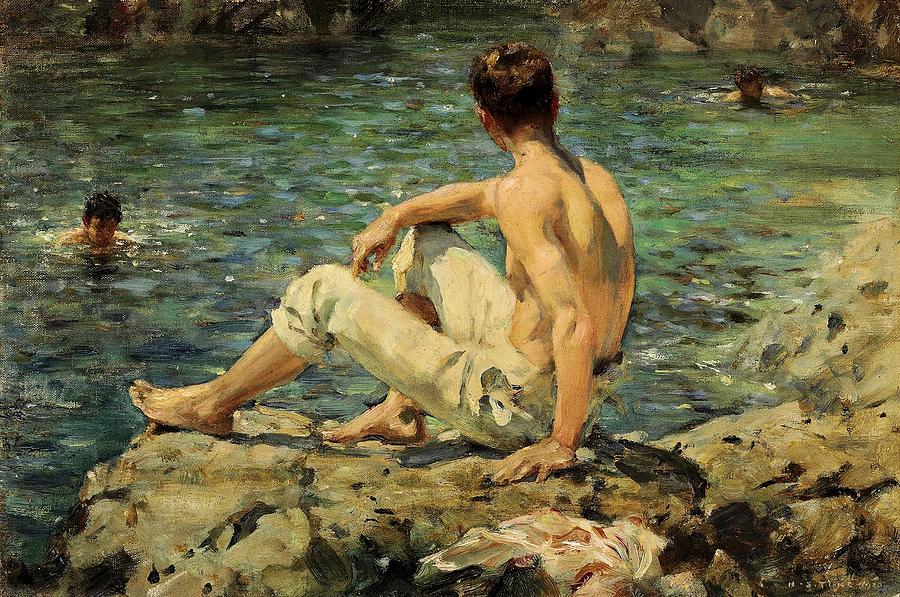 Green and Gold  Painting by Henry Scott Tuke