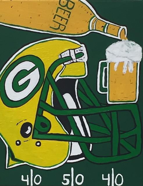 Green Bay Packers Painting - Green and Gold by Jonathon Hansen