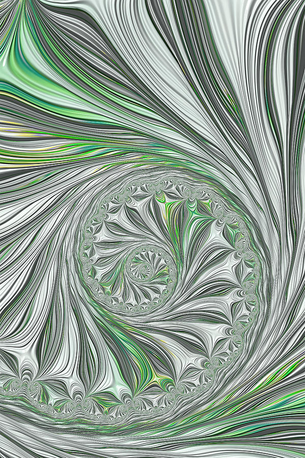 Green And Grey Digital Art by Steve Purnell