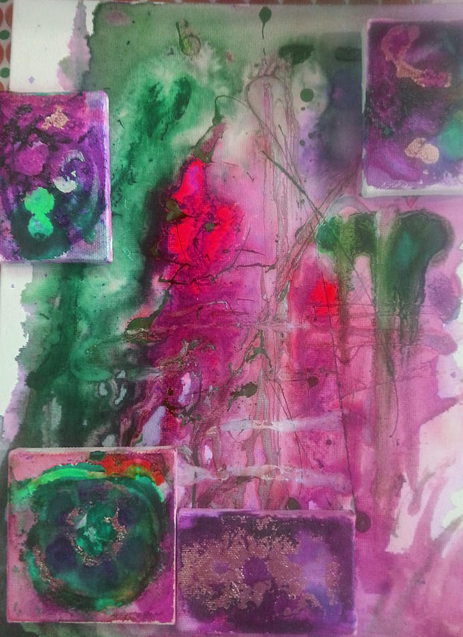 Green and Pink 2 Painting by Jan Pellizzer