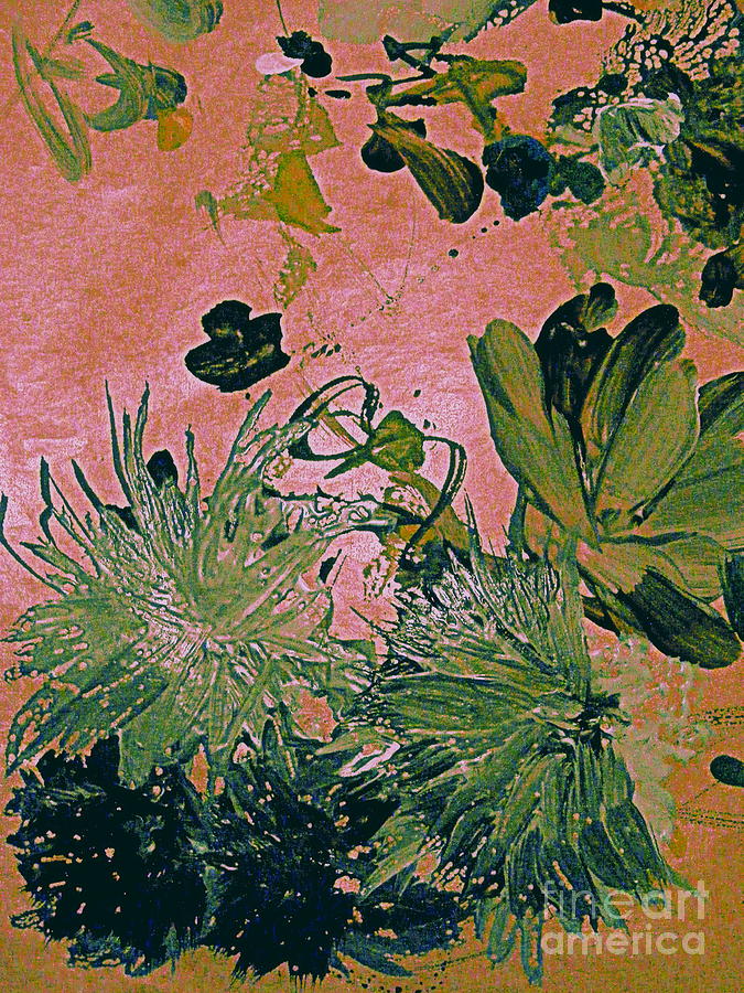 Green and Pink Blooms Digital Art by Nancy Kane Chapman