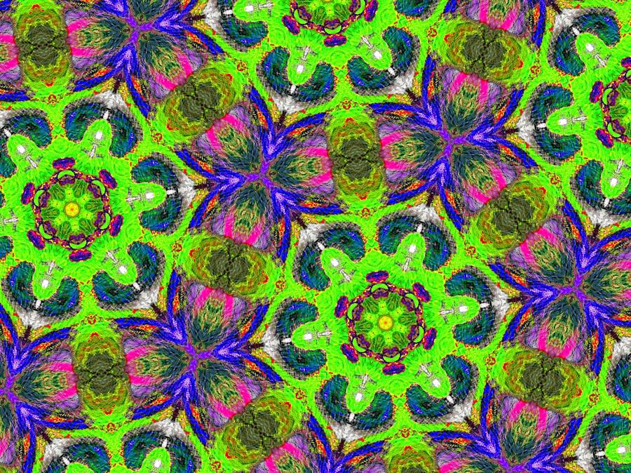 Green And Purple Pattern Painting By Cheryl Swenson