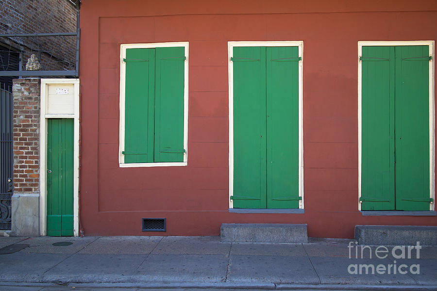 Green and Red, French Quarter Photograph by Bob Estremera