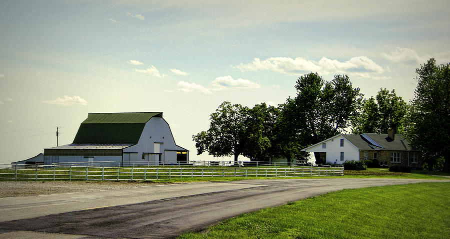 Barn Photograph - Green and White Farm by Cricket Hackmann
